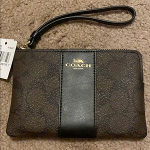 Coach Black and Brown Wristlet